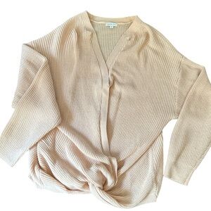 Baby Pink Knotted Cardigan Sweater